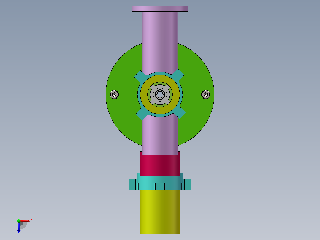 管道装配模型俯视图