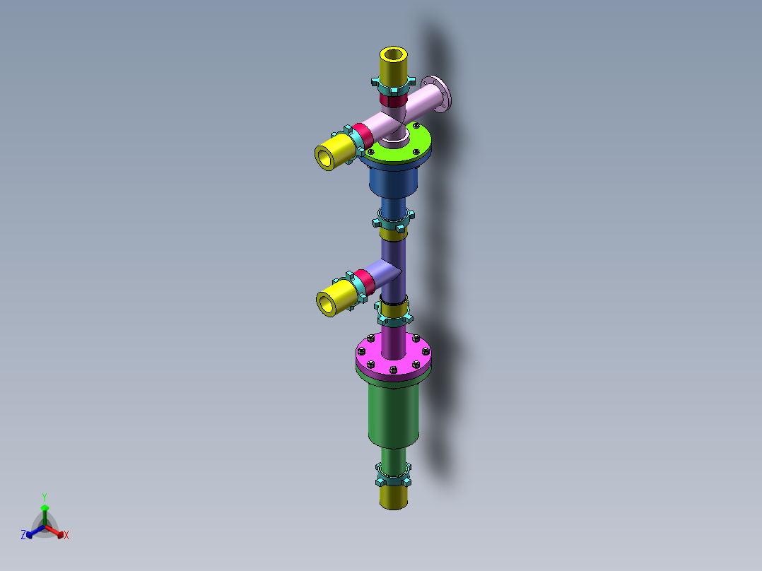 管道装配模型正等轴测图