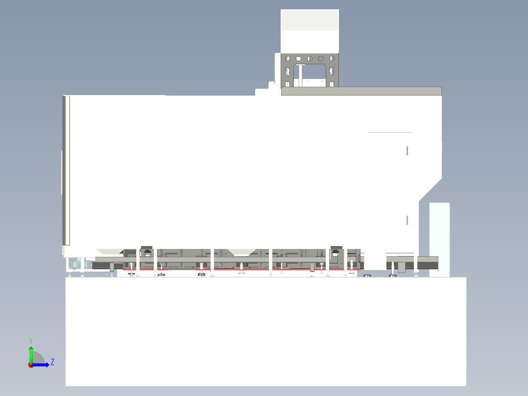 HDW2010双面镗铣床左视图