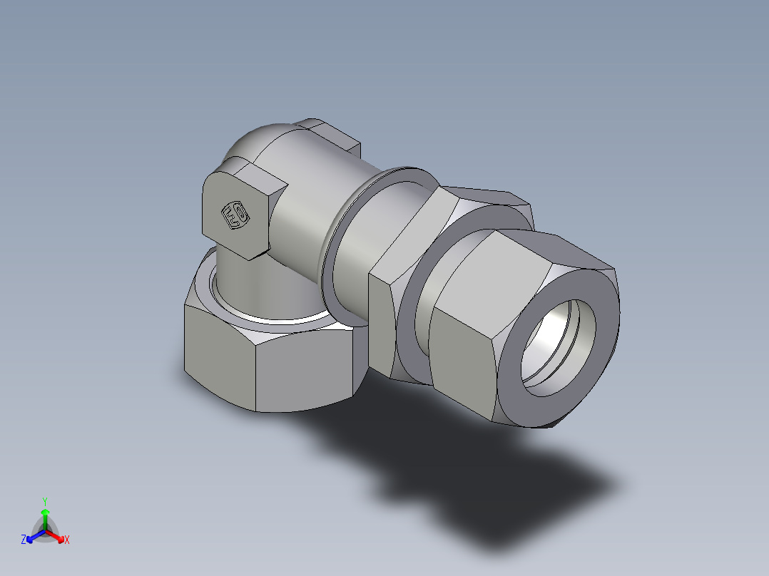 卡套式工业通用硬管接头EO_Bulkhead_elbow_WSV22ZLCF主视图