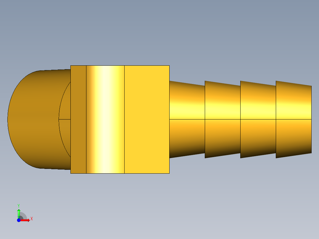 倒齿式工业管接头Hose Barb 45Deg Elbow to Male Pipe 139HB-6-4前视图