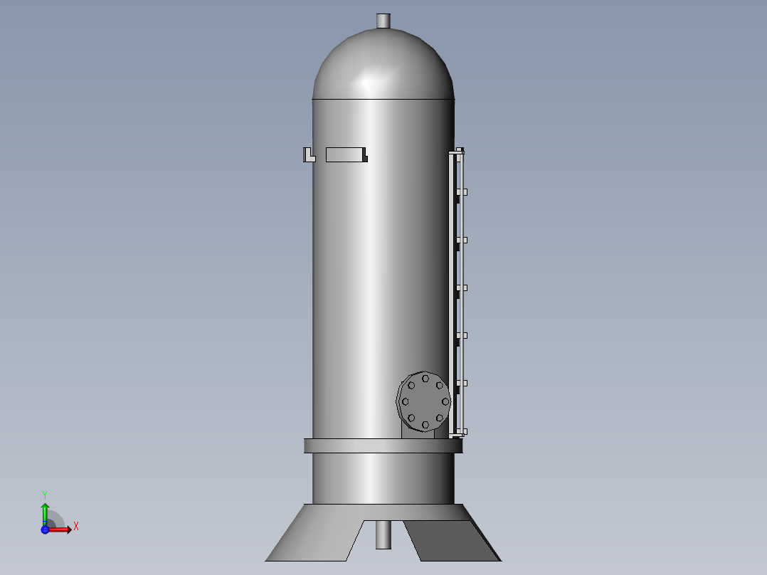 用于污水处理的精馏塔装置前视图