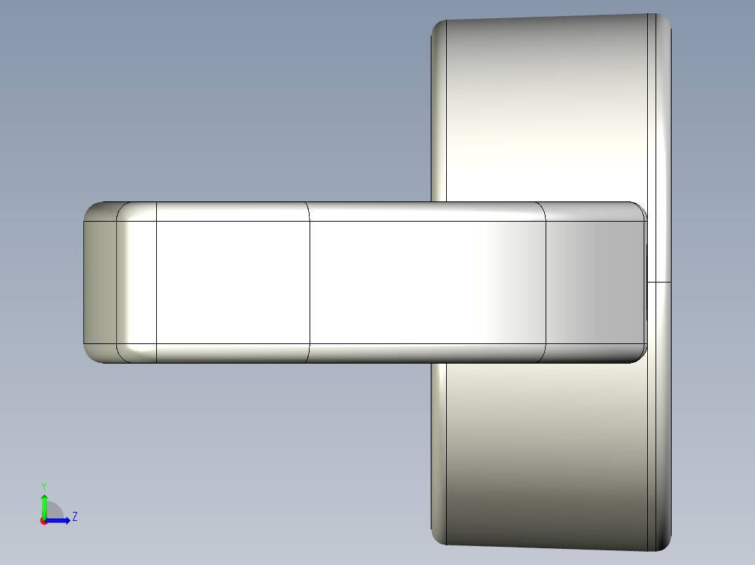 WING NUT 3-8in-16 Thread size 11-16in Base Diameter.IGS左视图
