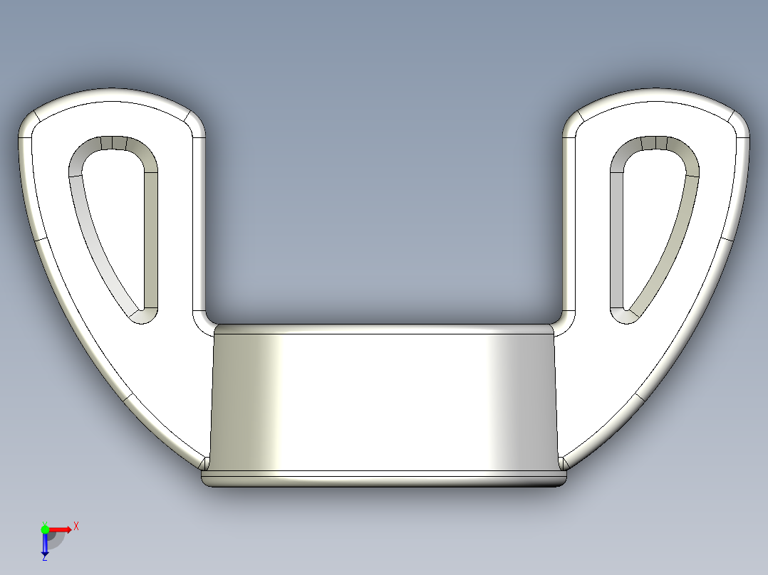 WING NUT 3-8in-16 Thread size 11-16in Base Diameter.IGS俯视图