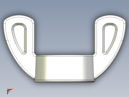 WING NUT 3-8in-16 Thread size 11-16in Base Diameter.IGS俯视缩略图