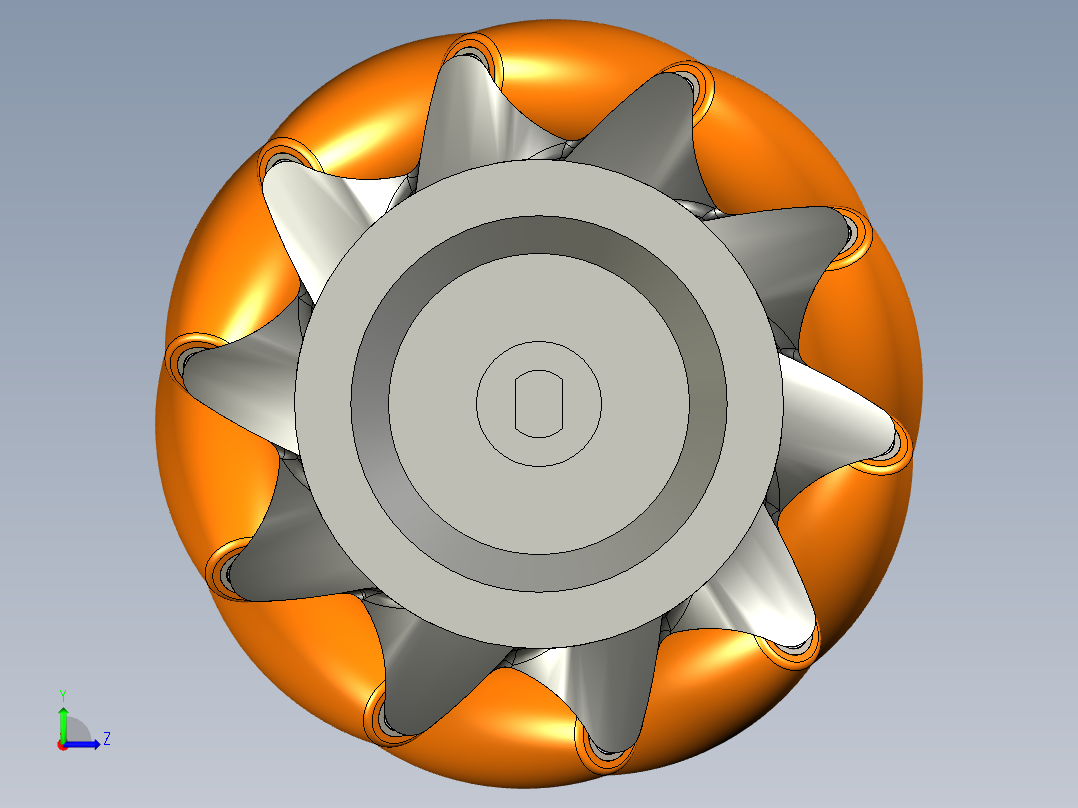 Y1997-麦克纳姆轮60mm左视图