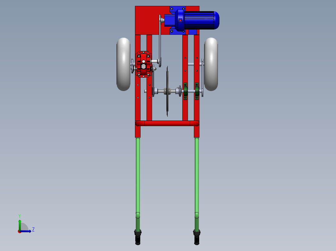 沙漠草方格压栽机左视图