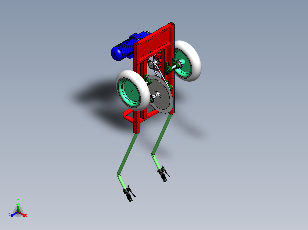 沙漠草方格压栽机正等轴测图