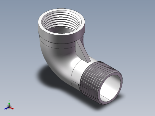 弯头-等径内外丝 DN20正等轴测缩略图
