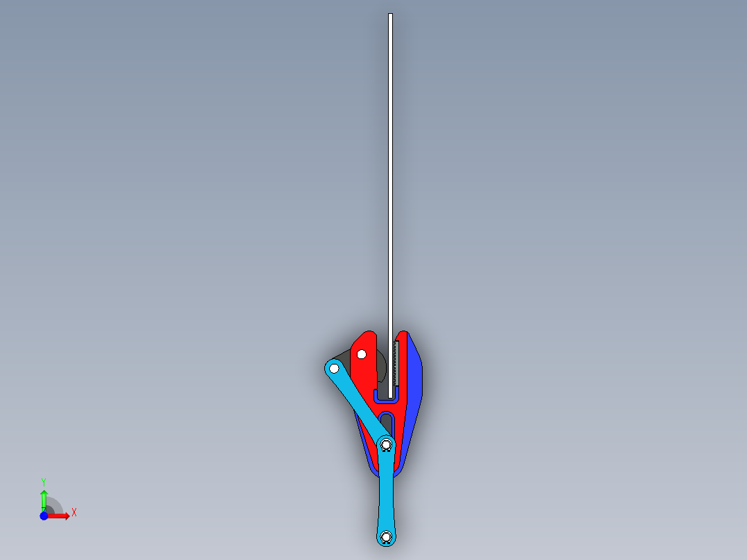 械夹具进行垂直金属板前视图