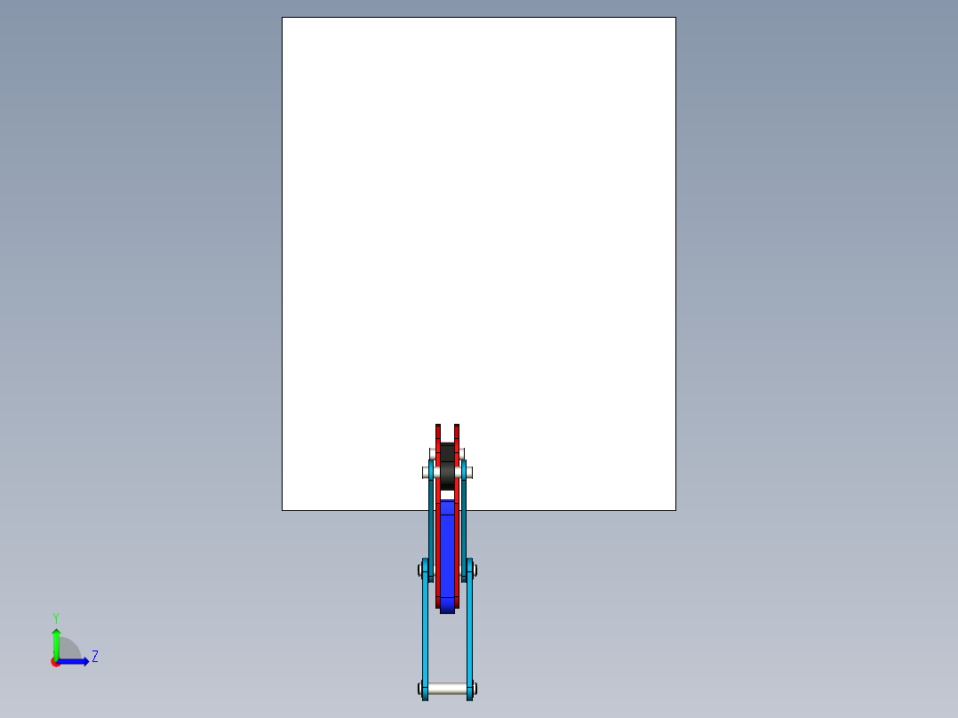 械夹具进行垂直金属板左视图