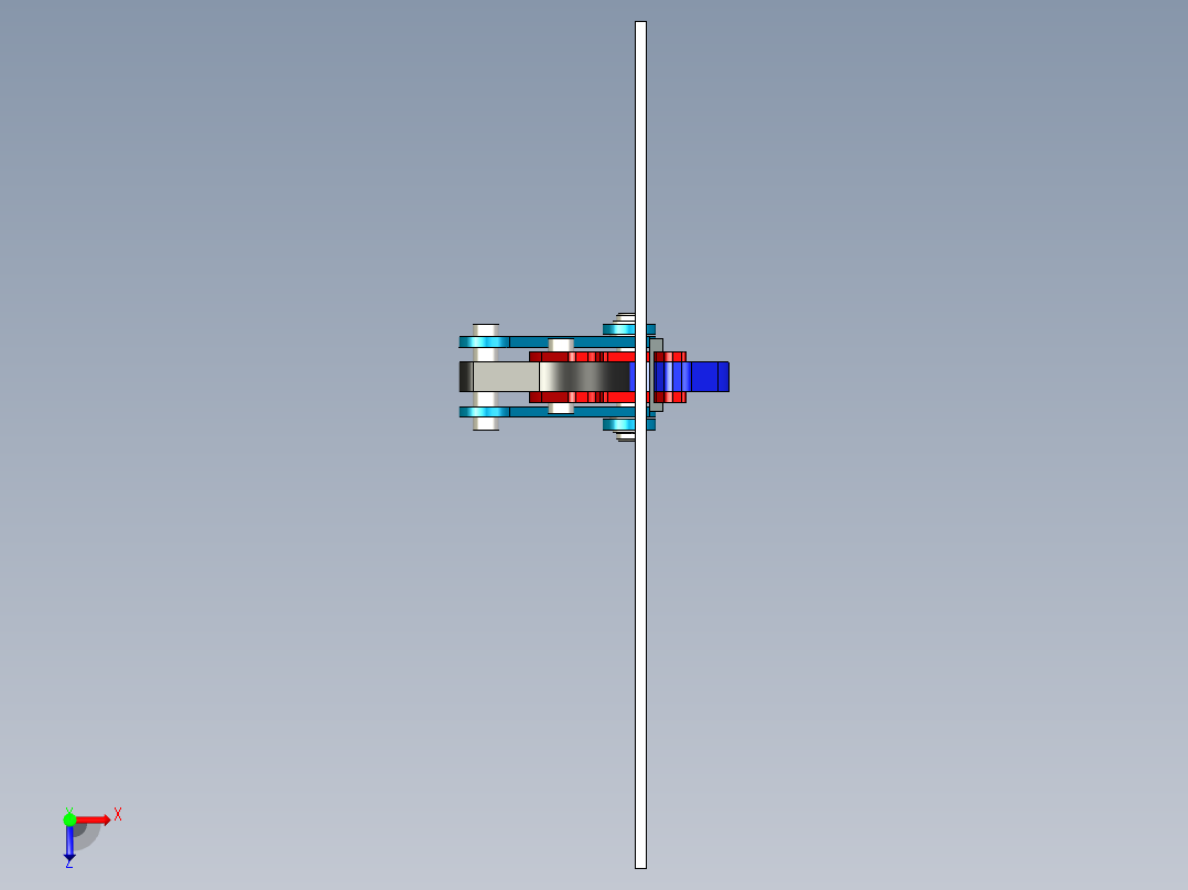 械夹具进行垂直金属板俯视图