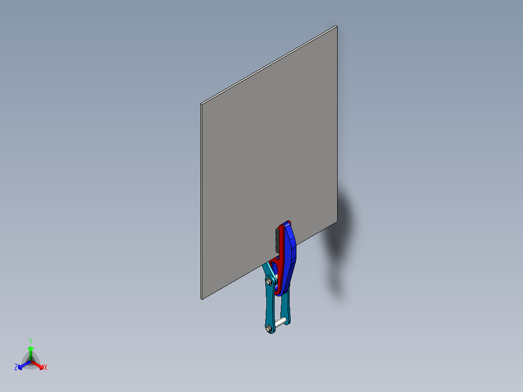 械夹具进行垂直金属板正等轴测图