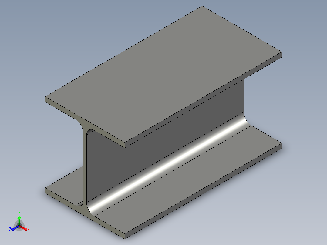 工字钢(1)正等轴测图