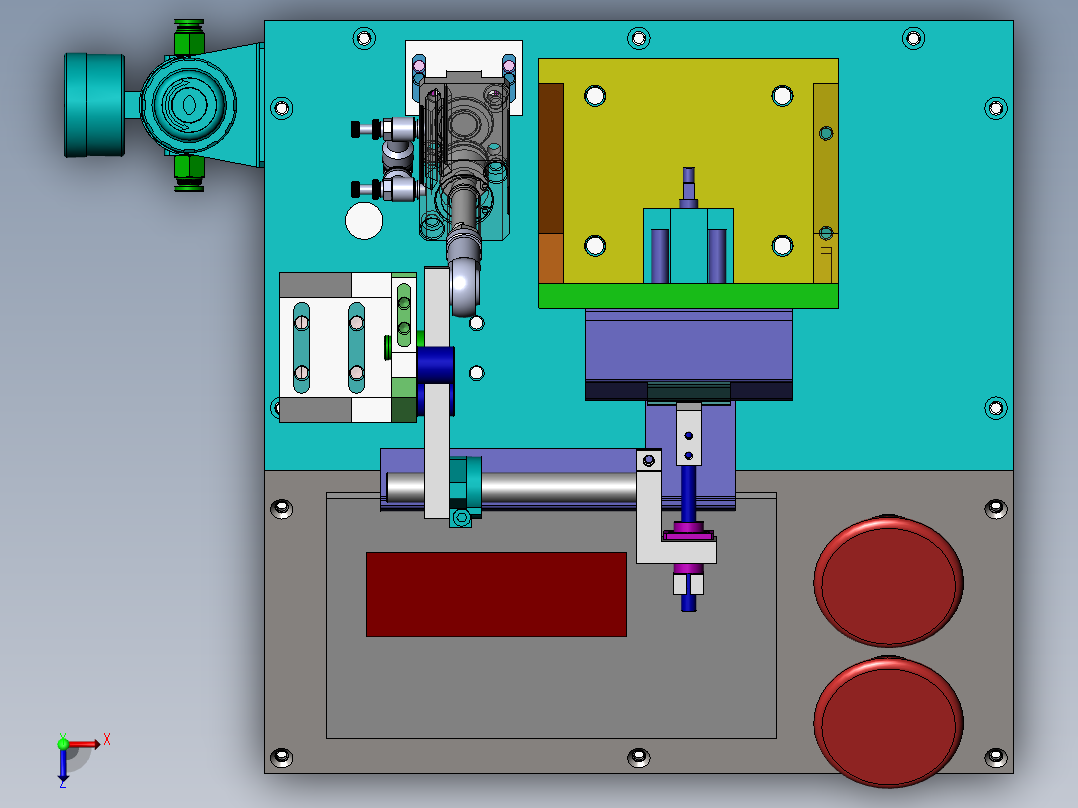 密码门锁翻盖疲劳测试sw17可编辑俯视图