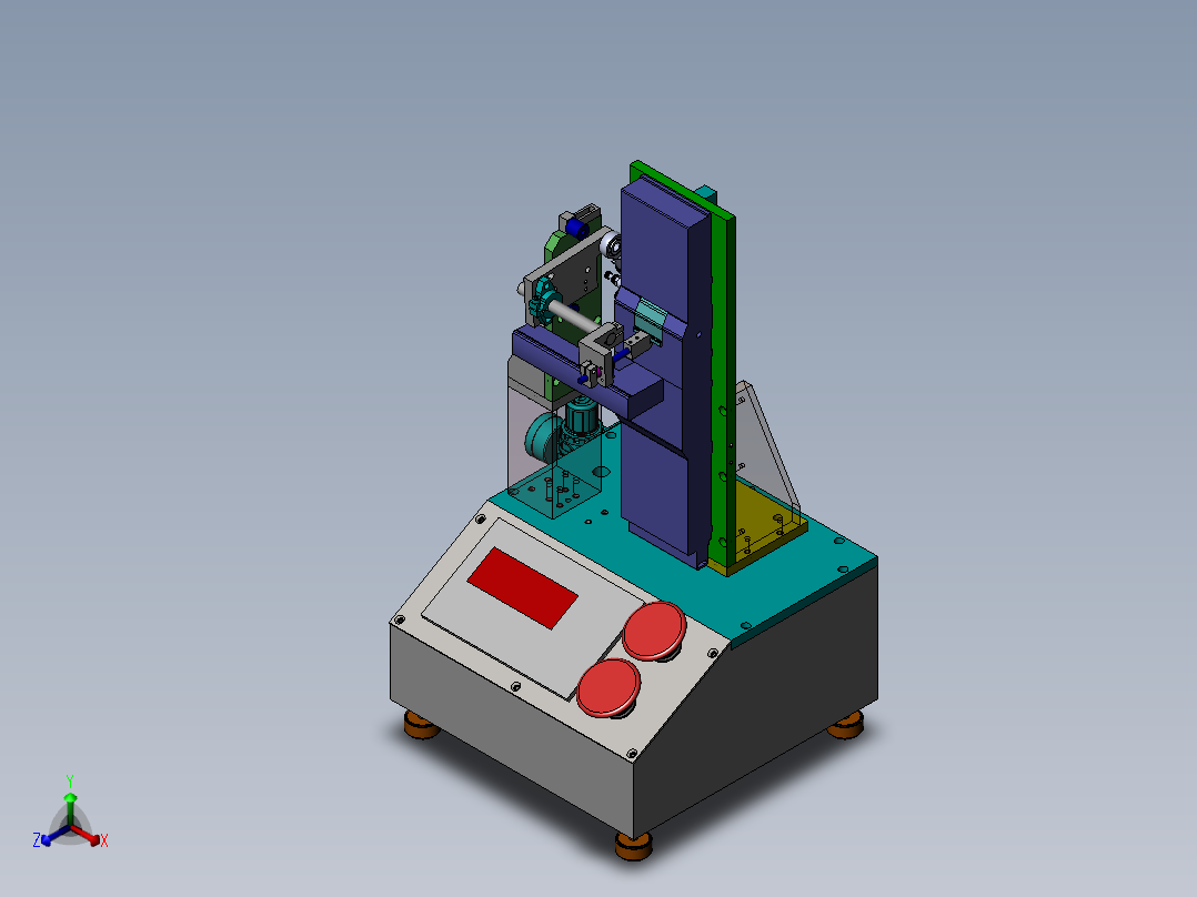 密码门锁翻盖疲劳测试sw17可编辑正等轴测图