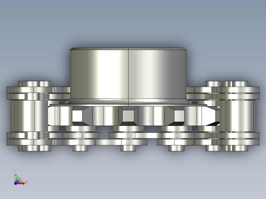 链加小齿轮+16B=链条链轮前视图