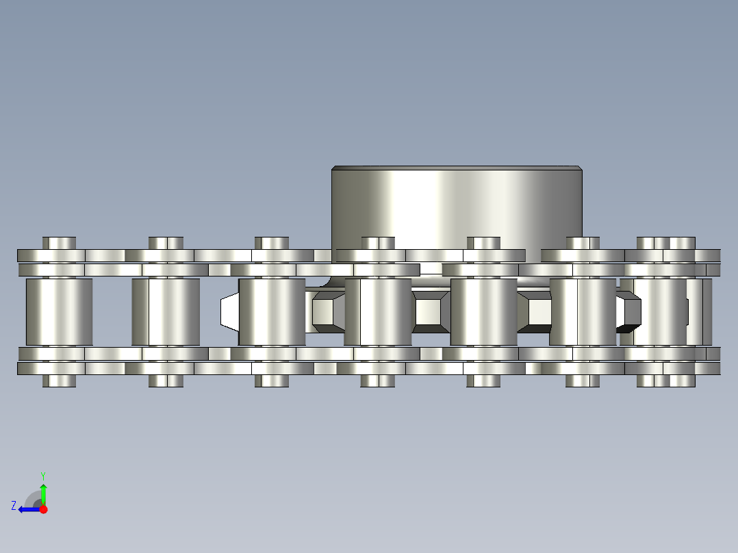 链加小齿轮+16B=链条链轮右视图