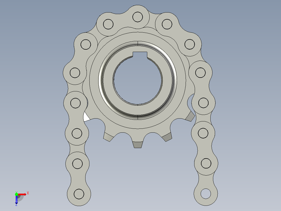 链加小齿轮+16B=链条链轮俯视图