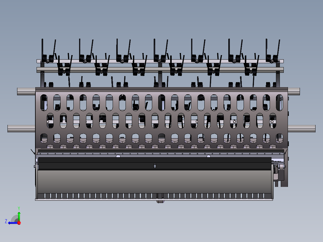 花生收获机内部结构右视图