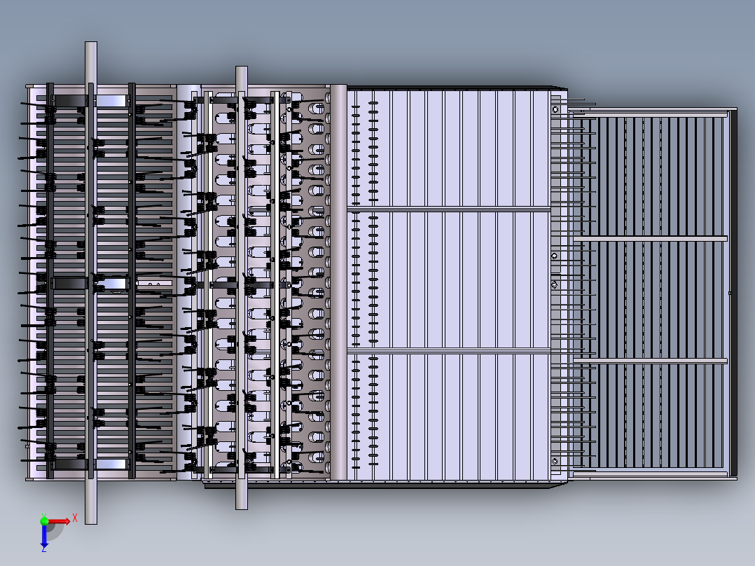花生收获机内部结构俯视图