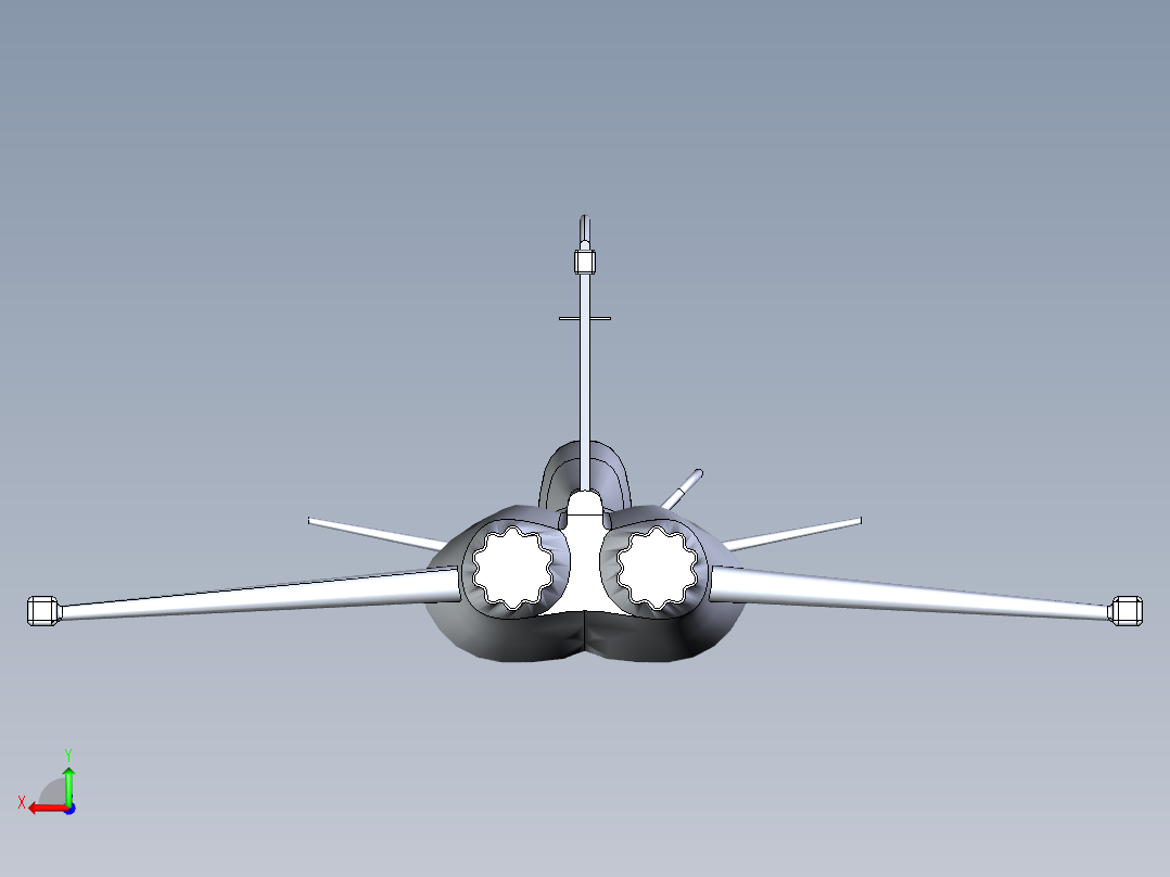 B2004004-阵风战斗机后视图