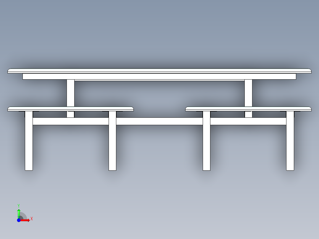 8位不锈钢餐桌前视图