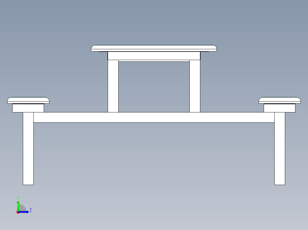 8位不锈钢餐桌左视图