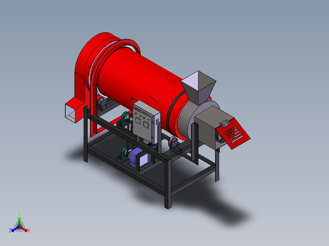 旋转干燥机正等轴测图