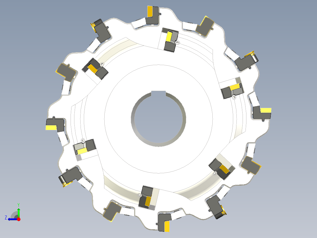 圆盘式铣刀模型右视图