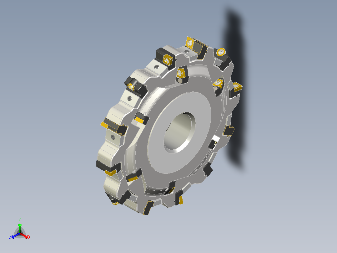 圆盘式铣刀模型正等轴测图