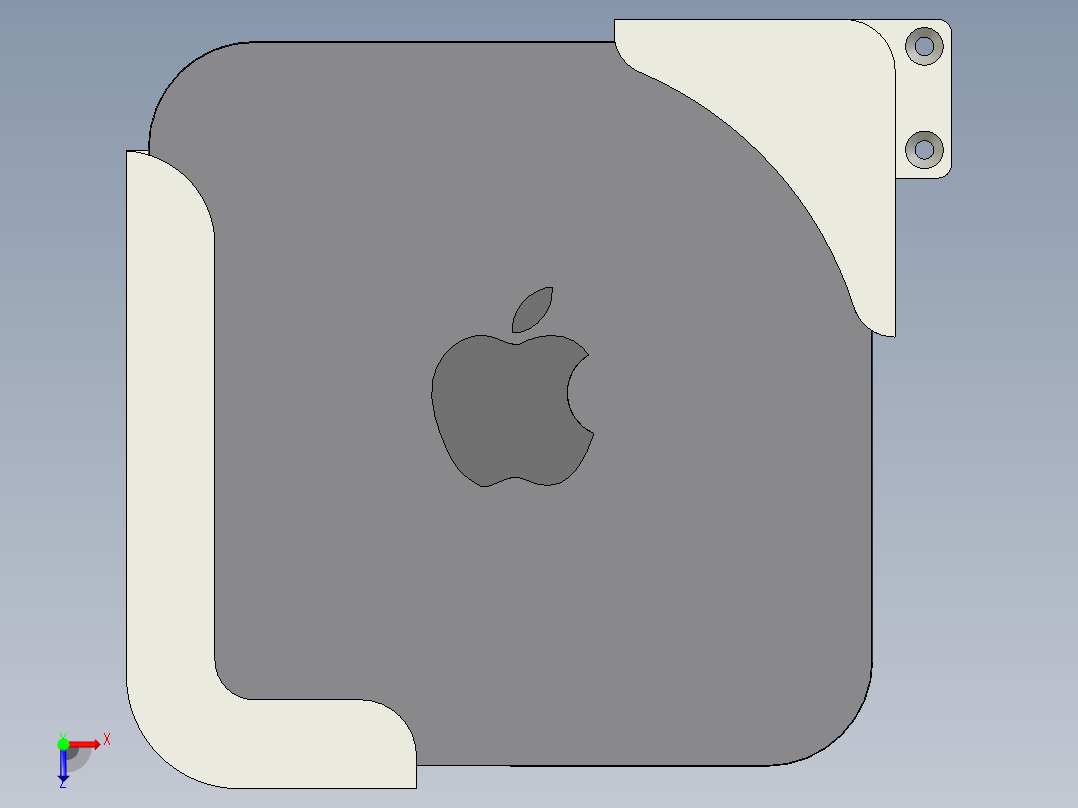 mac mini墙壁支架12俯视图
