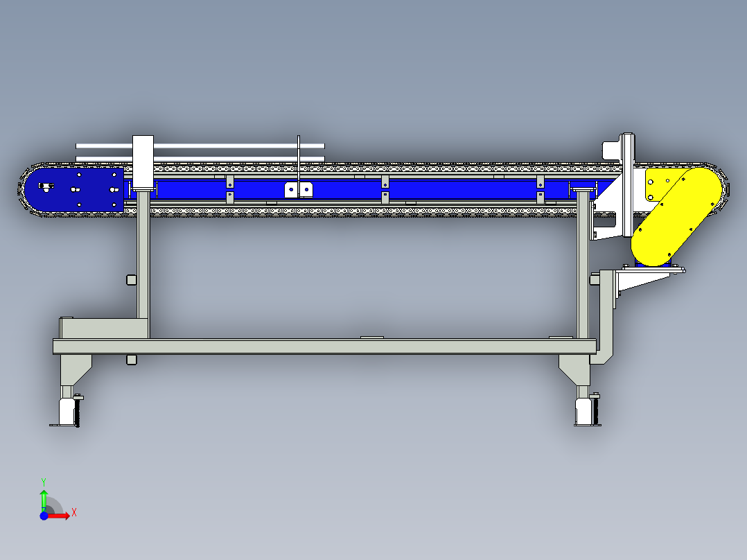 平板结构链传动输送机设备前视图