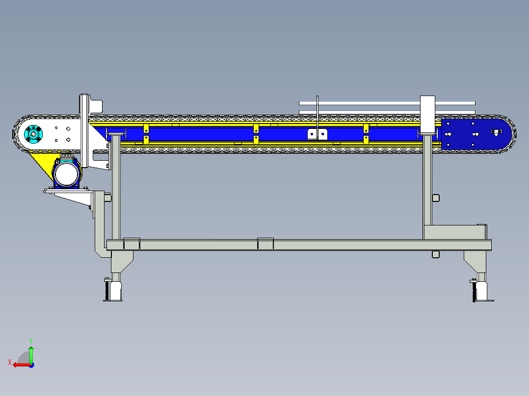 平板结构链传动输送机设备后视图