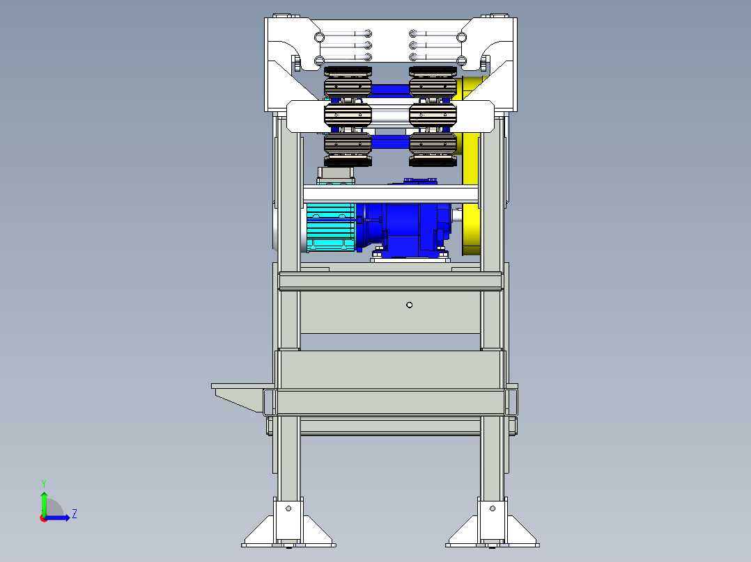 平板结构链传动输送机设备左视图