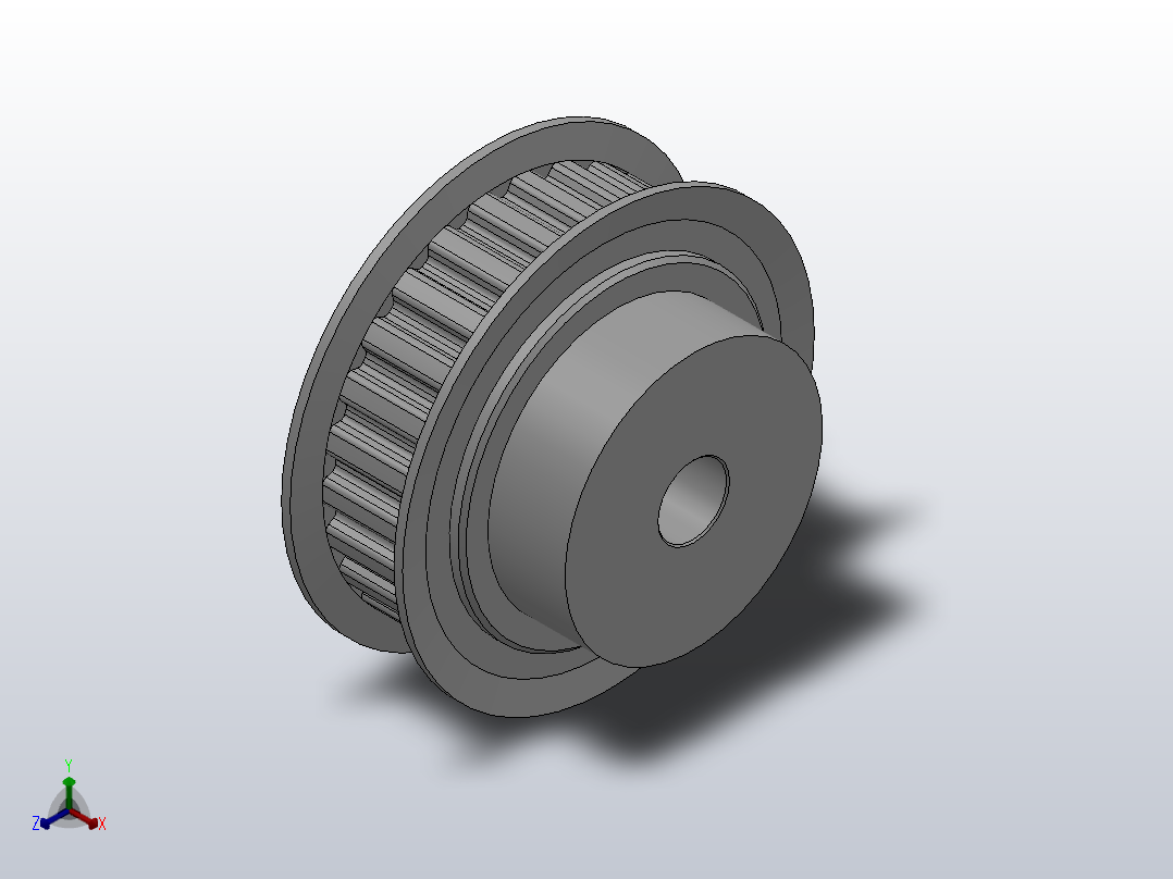 小凸缘型梯形齿同步带轮XL型_SXLDC-26-037-dc8-A正等轴测图