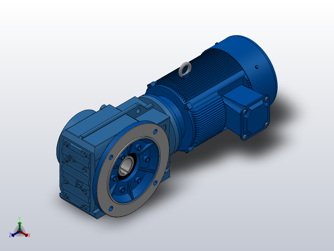 KAF57轴输入的螺旋锥齿轮减速机KAF57-Y1.5-4P-27.34-M1-0°-A主视图