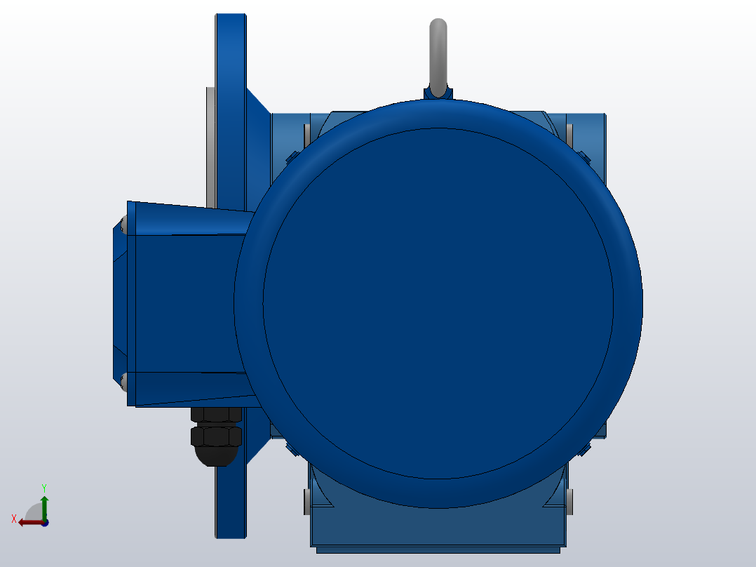 KAF57轴输入的螺旋锥齿轮减速机KAF57-Y1.5-4P-27.34-M1-0°-A后视图