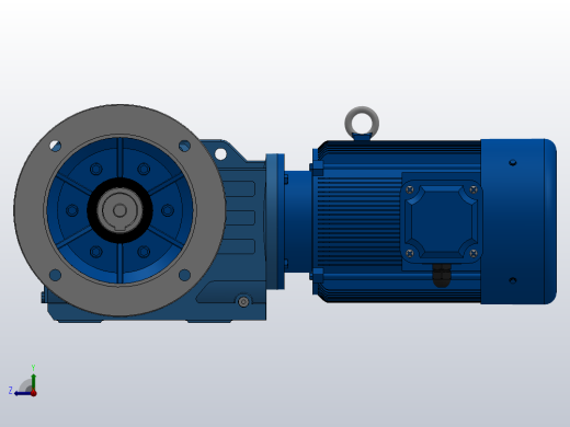 KAF57轴输入的螺旋锥齿轮减速机KAF57-Y1.5-4P-27.34-M1-0°-A右视缩略图