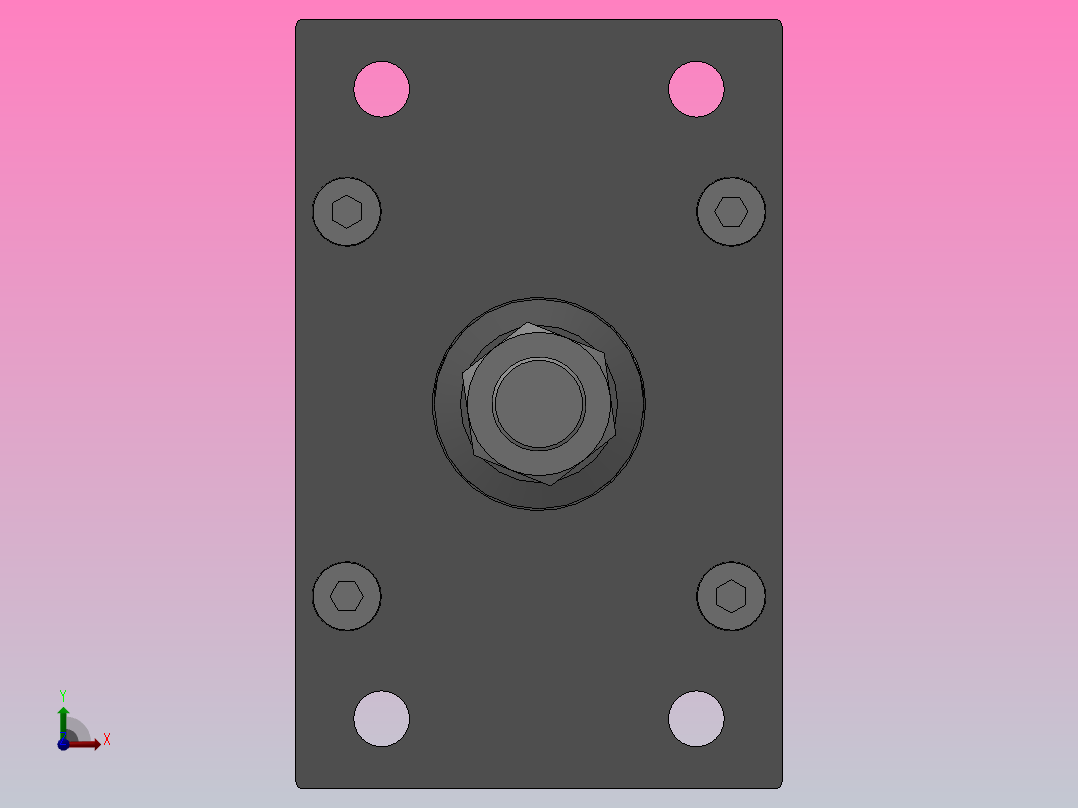 SED双轴复动型气缸SED 125×175-S前视图