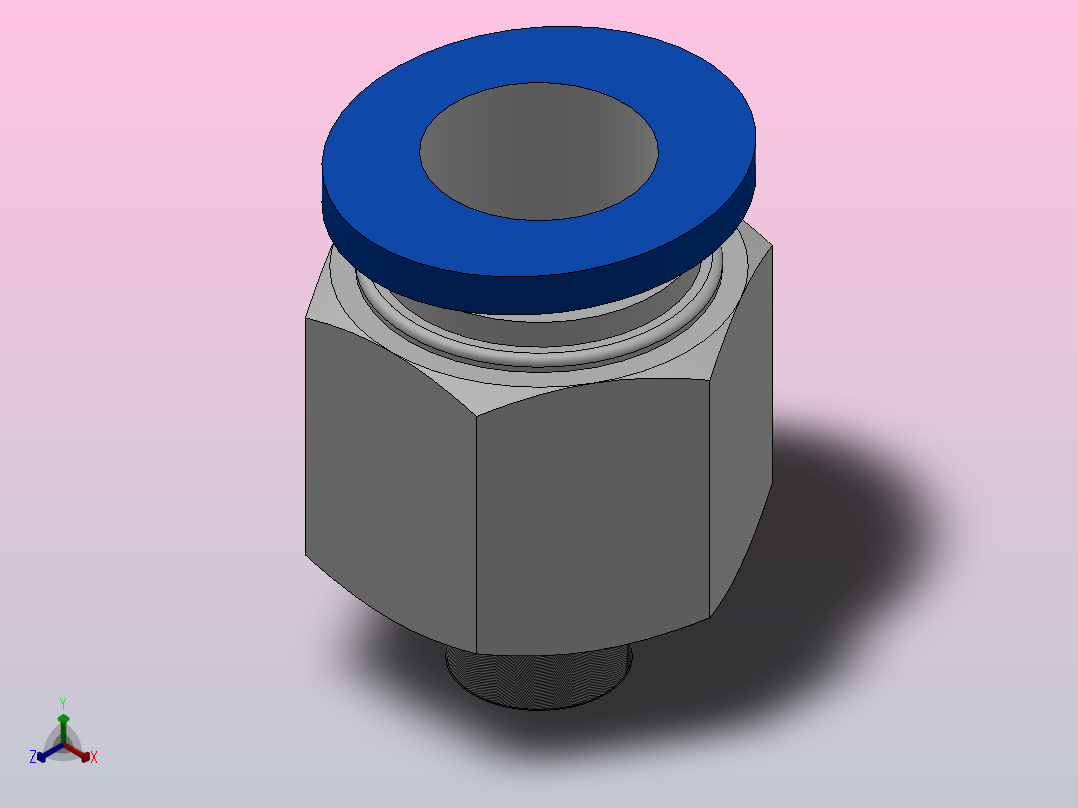 PC 螺纹直通[PC12-01]主视图