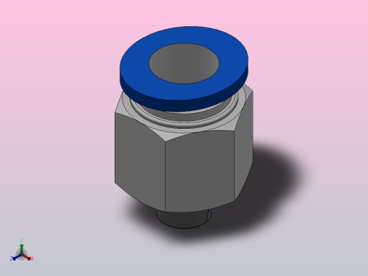 PC 螺纹直通[PC12-01]正等轴测缩略图