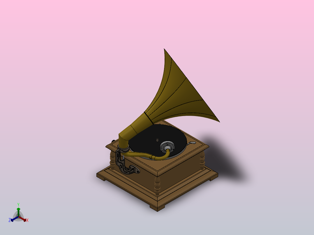 留声机正等轴测图