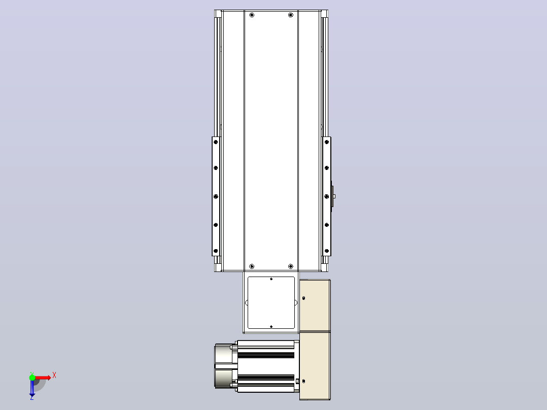 皮带直线轴半封闭可选导轨TPA-HNB-220D-176-L100-MR-C-P1K-N3俯视图