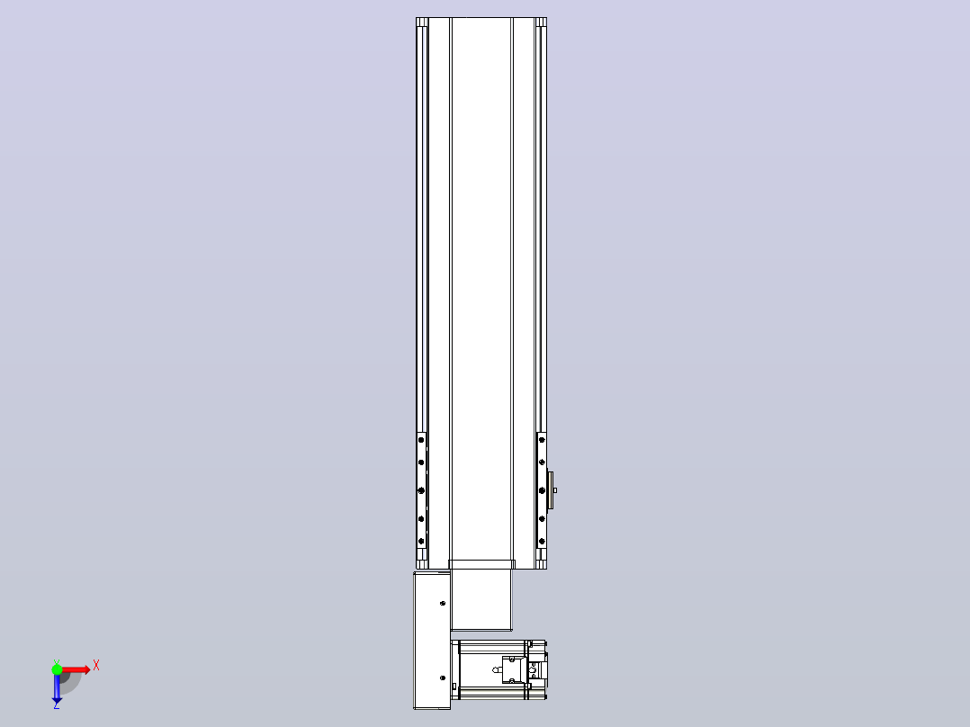 皮带直线轴半封闭可选导轨TPA-HNB-175D-140-L450-ML-Y-P75-N3俯视图