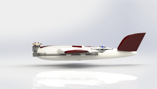 VTOL带倾转系统的垂直起降固定翼无人机3D图纸 Solidworks设计缩略图