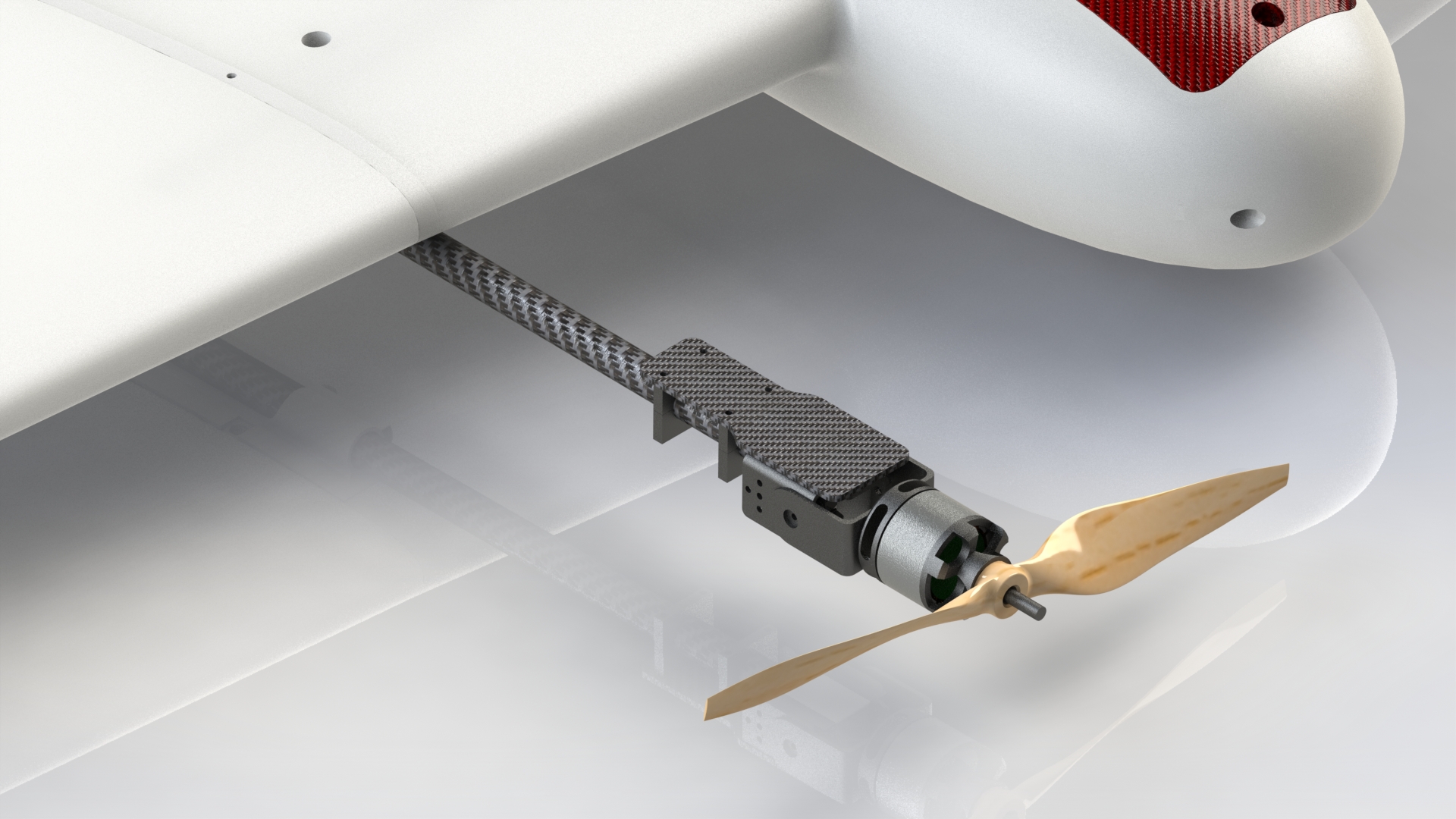VTOL带倾转系统的垂直起降固定翼无人机3D图纸 Solidworks设计