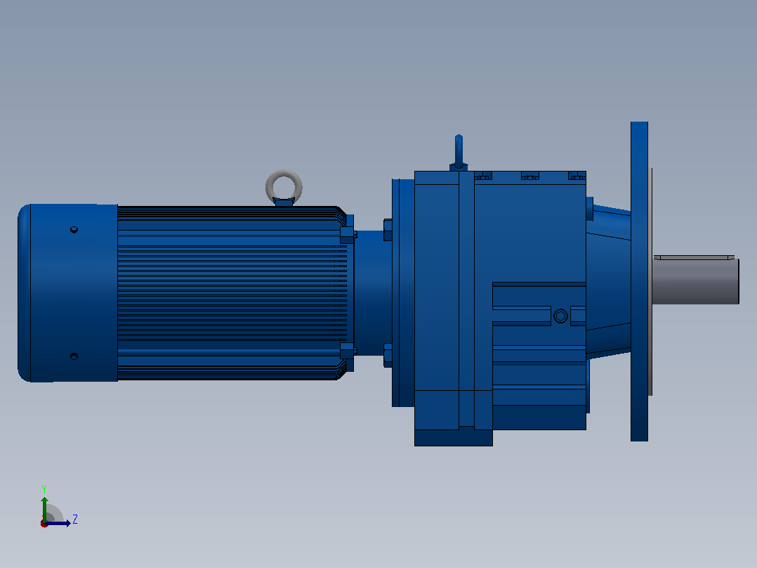 RF87法兰轴伸式安装斜齿轮减速机RF87-YVB1.1-4P-90S-M1-0°-Φ350左视图