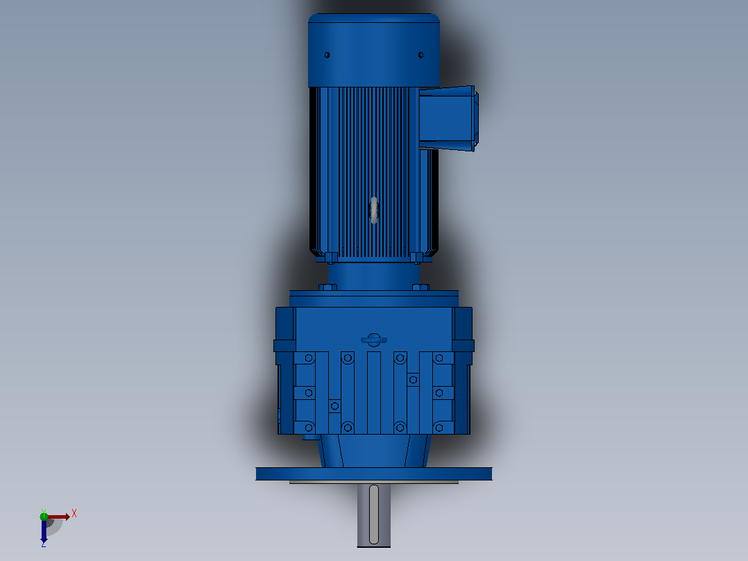 RF87法兰轴伸式安装斜齿轮减速机RF87-YVB1.1-4P-90S-M1-0°-Φ350俯视图