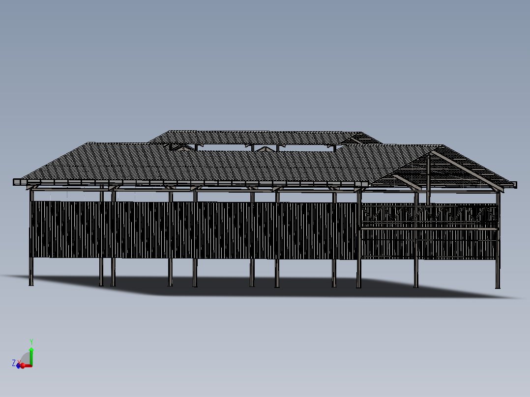 牛栏牛棚钢架屋（sw2016含所有特征